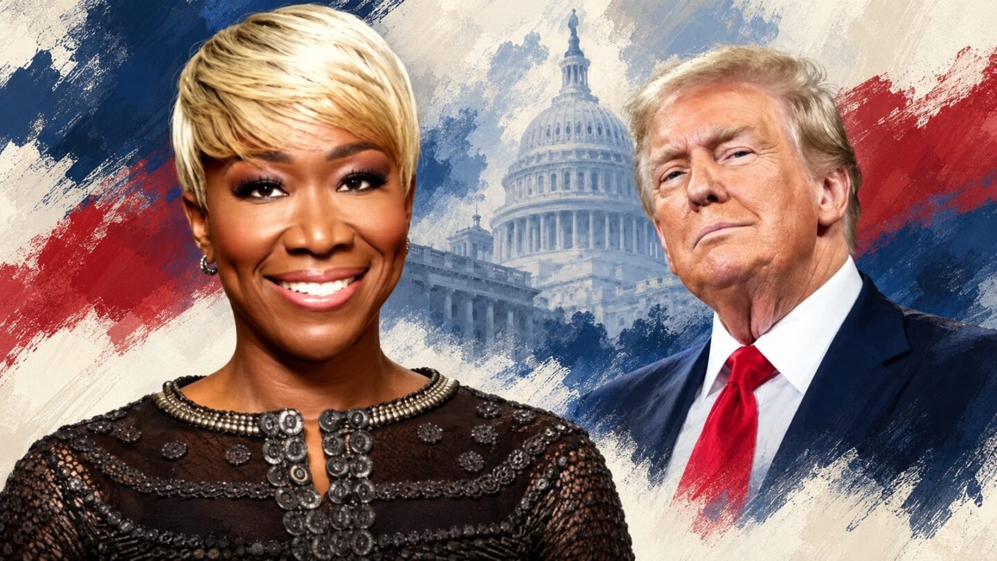 Joy Reid quote fact-check illustration with separate portraits of Reid and Donald Trump