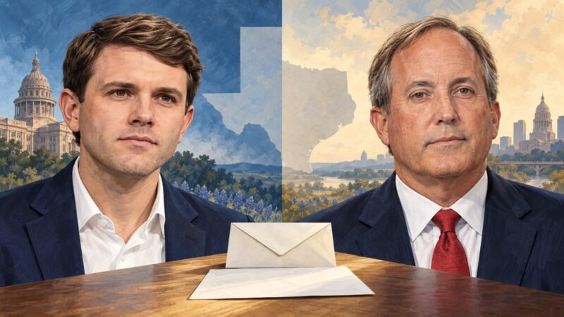 Separate portraits of James Talarico and Ken Paxton as the Texas registration deadline approaches in Midterm Elections 2026